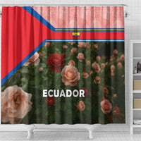 Ecuador Shower Curtain with Rose Garden and Floral Texture Design - Wonder Print Shop