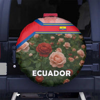 Ecuador Spare Tire Cover with Rose Garden and Floral Texture Design - Wonder Print Shop