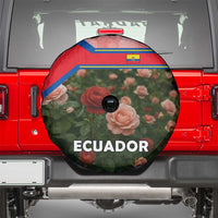 Ecuador Spare Tire Cover with Rose Garden and Floral Texture Design - Wonder Print Shop