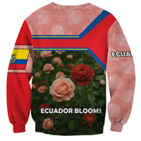 Ecuador Sweatshirt with Rose Garden and Floral Texture Design - Wonder Print Shop