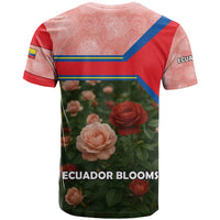 Ecuador T Shirt with Rose Garden and Floral Texture Design - Wonder Print Shop