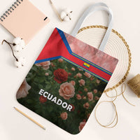 Ecuador Tote Bag with Rose Garden and Floral Texture Design - Wonder Print Shop