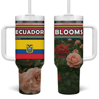 Ecuador Tumbler With Handle with Rose Garden and Floral Texture Design - Wonder Print Shop