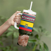 Ecuador Tumbler With Handle with Rose Garden and Floral Texture Design - Wonder Print Shop