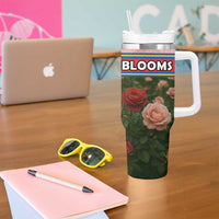 Ecuador Tumbler With Handle with Rose Garden and Floral Texture Design - Wonder Print Shop