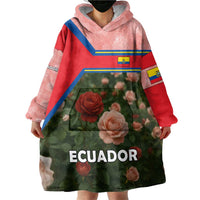 Ecuador Wearable Blanket Hoodie with Rose Garden and Floral Texture Design - Wonder Print Shop