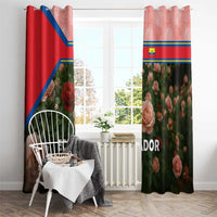 Ecuador Window Curtain with Rose Garden and Floral Texture Design - Wonder Print Shop