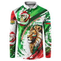 Bulgaria Independence Day Button Sweatshirt Bulgarian Flag Patriotic Lion National Emblem