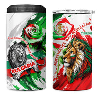 Bulgaria Independence Day 4 in 1 Can Cooler Tumbler Bulgarian Flag Patriotic Lion National Emblem