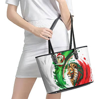 Bulgaria Independence Day Leather Tote Bag Bulgarian Flag Patriotic Lion National Emblem