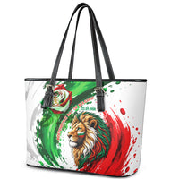Bulgaria Independence Day Leather Tote Bag Bulgarian Flag Patriotic Lion National Emblem