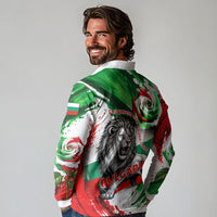 Bulgaria Independence Day Long Sleeve Polo Shirt Bulgarian Flag Patriotic Lion National Emblem