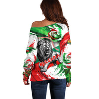 Bulgaria Independence Day Off Shoulder Sweater Bulgarian Flag Patriotic Lion National Emblem