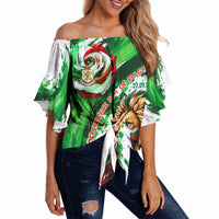 Bulgaria Independence Day Off Shoulder Wrap Waist Top Bulgarian Flag Patriotic Lion National Emblem