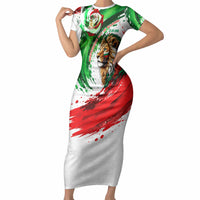 Bulgaria Independence Day Short Sleeve Bodycon Dress Bulgarian Flag Patriotic Lion National Emblem