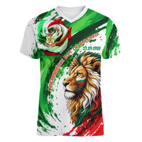 Bulgaria Independence Day Women V-Neck T-Shirt Bulgarian Flag Patriotic Lion National Emblem
