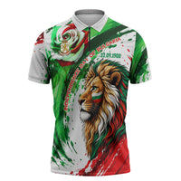 Bulgaria Independence Day Zipper Polo Shirt Bulgarian Flag Patriotic Lion National Emblem
