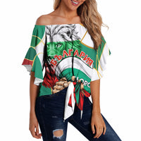 Bulgaria Independence Day 1908 Off Shoulder Wrap Waist Top Veliko Tarnovo Monument National Flag Patriot