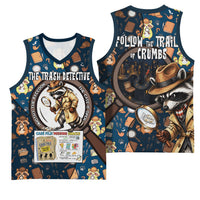 Jimothy The Raccoon The Trash Detective Basketball Jersey Funny Noir Sleuth Missing Snacks Crime Mystery