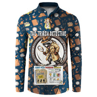 Jimothy The Raccoon The Trash Detective Button Sweatshirt Funny Noir Sleuth Missing Snacks Crime Mystery