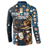 Jimothy The Raccoon The Trash Detective Button Sweatshirt Funny Noir Sleuth Missing Snacks Crime Mystery