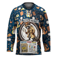Jimothy The Raccoon The Trash Detective Hockey Jersey Funny Noir Sleuth Missing Snacks Crime Mystery