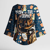 Jimothy The Raccoon The Trash Detective Kimono Sleeve Blouse Funny Noir Sleuth Missing Snacks Crime Mystery