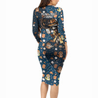 Jimothy The Raccoon The Trash Detective Long Sleeve Bodycon Dress Funny Noir Sleuth Missing Snacks Crime Mystery