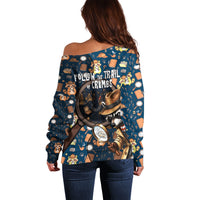 Jimothy The Raccoon The Trash Detective Off Shoulder Sweater Funny Noir Sleuth Missing Snacks Crime Mystery