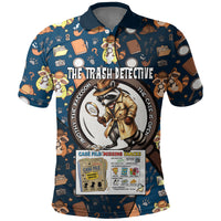 Jimothy The Raccoon The Trash Detective Polo Shirt Funny Noir Sleuth Missing Snacks Crime Mystery