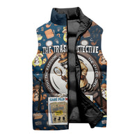 Jimothy The Raccoon The Trash Detective Sleeveless Puffer Jacket Funny Noir Sleuth Missing Snacks Crime Mystery