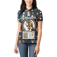 Jimothy The Raccoon The Trash Detective Women Polo Shirt Funny Noir Sleuth Missing Snacks Crime Mystery