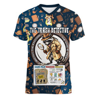 Jimothy The Raccoon The Trash Detective Women V-Neck T-Shirt Funny Noir Sleuth Missing Snacks Crime Mystery