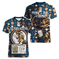 Jimothy The Raccoon The Trash Detective Women V-Neck T-Shirt Funny Noir Sleuth Missing Snacks Crime Mystery