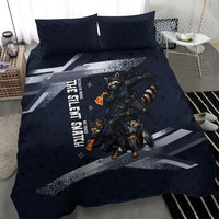 Ninja Raccoon Quasimodo Pizza Heist Bedding Set Night Stealth Scene Detailed Pizza Slices