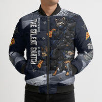 Ninja Raccoon Quasimodo Pizza Heist Bomber Puffer Jacket Night Stealth Scene Detailed Pizza Slices