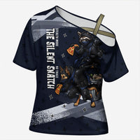 Ninja Raccoon Quasimodo Pizza Heist Cross Shoulder Shirt Night Stealth Scene Detailed Pizza Slices