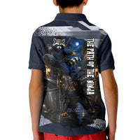 Ninja Raccoon Quasimodo Pizza Heist Kid Polo Shirt Night Stealth Scene Detailed Pizza Slices