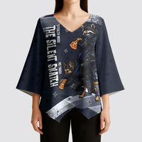 Ninja Raccoon Quasimodo Pizza Heist Kimono Sleeve Blouse Night Stealth Scene Detailed Pizza Slices
