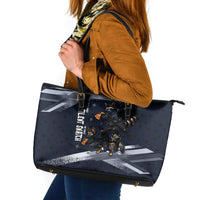Ninja Raccoon Quasimodo Pizza Heist Leather Tote Bag Night Stealth Scene Detailed Pizza Slices