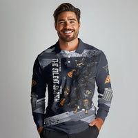 Ninja Raccoon Quasimodo Pizza Heist Long Sleeve Polo Shirt Night Stealth Scene Detailed Pizza Slices