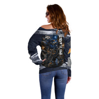 Ninja Raccoon Quasimodo Pizza Heist Off Shoulder Sweater Night Stealth Scene Detailed Pizza Slices