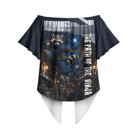Ninja Raccoon Quasimodo Pizza Heist Off Shoulder Wrap Waist Top Night Stealth Scene Detailed Pizza Slices