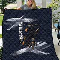 Ninja Raccoon Quasimodo Pizza Heist Quilt Night Stealth Scene Detailed Pizza Slices