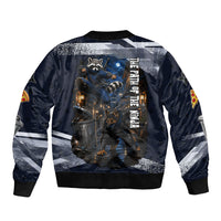 Ninja Raccoon Quasimodo Pizza Heist Sleeve Zip Bomber Jacket Night Stealth Scene Detailed Pizza Slices