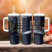 Ninja Raccoon Quasimodo Pizza Heist Tumbler With Handle Night Stealth Scene Detailed Pizza Slices