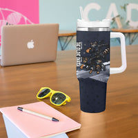 Ninja Raccoon Quasimodo Pizza Heist Tumbler With Handle Night Stealth Scene Detailed Pizza Slices