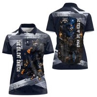 Ninja Raccoon Quasimodo Pizza Heist Women Polo Shirt Night Stealth Scene Detailed Pizza Slices