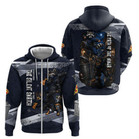 Ninja Raccoon Quasimodo Pizza Heist Zip Hoodie Night Stealth Scene Detailed Pizza Slices