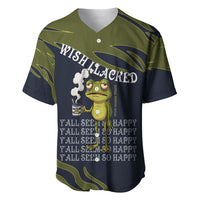 Wish I Lacked Critical Thinking Skills Y'all Seem So Happy Frog Baseball Jersey Funny Overthinking Meme